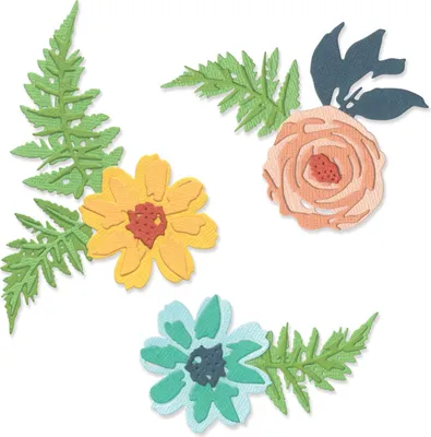 Produktbild von Sizzix Thinlits Stanzschablone "Flowers & Fern"