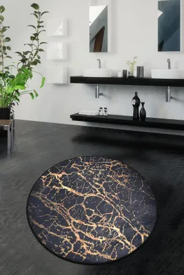 Produktbild von Mijolnir, Goldes Djt, Badematten, Mehrfarbig, Polyester, 100 x 100 cm