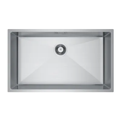 Immagine prodotto di VBChome Lavello da cucina 74×44 cm in acciaio inossidabile, colore acciaio, senza sgocciolatoio – Lavello da incasso a vasca singola, profondità 21 cm, mobile sottolavello minimo 80 cm, lavello da incasso