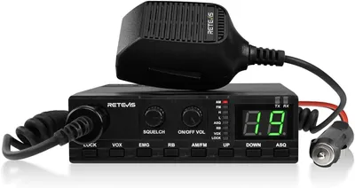 Obrázek produktu pro Retevis MB62 CB vysílačka, AM/FM amatérská vysílačka, VOX, silný signál, ASQ/SQ pro čistý zvuk, kanál nouzového volání 9/19 s širokou kompatibilitou,