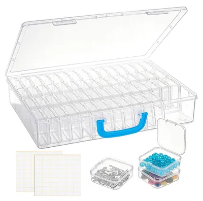60er-Set durchsichtige Mini-Aufbewahrungsboxen 5,5x5,6x2 cm
