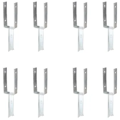 Produktbild von Alberts 8 x U-Pfostenträger mit Betonanker aus T-Eisen, 91x200 mm, feuerverzinkt, zum Einbetonieren, Betonanker 200 mm