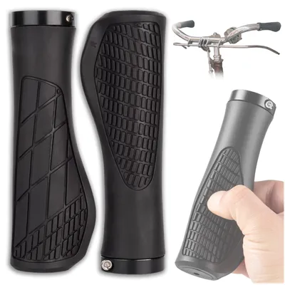 Produktbild von KRUMAD Fahrradgriffe ergonomisch, MTB Griffe Lenkergriffe Fahrrad, Handgriffe Lenker, TPE TPU, Schwarz, KI-generiertes Bild