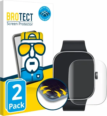 Produktbild von 2x BROTECT Fullscreen Schutzfolie für Xiaomi Redmi Watch 4 Displayschutz Folie Fullcover Klar Transparent