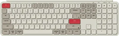 Image de Keychron B6 Pro Clavier sans fil ultra-plat avec adaptation ZMK, QWERTY US ANSI, 3 modes Bluetooth/2,4 GHz/câble, Retro Red