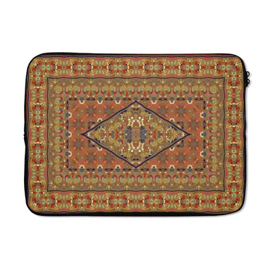 Produktbild von MuchoWow® Laptop Hülle 14 ZollPersischer Teppich - Teppich - Gelb - Rot Laptoptasche - Laptoptasche - Stoßsicher - Schutzhaube