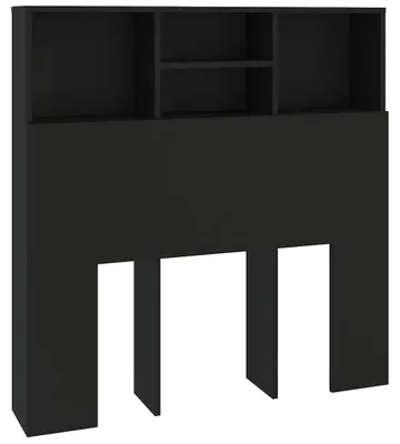 Obrázok produktu pre vidaXL Čelo postele s policami čierne 100x19x103,5 cm