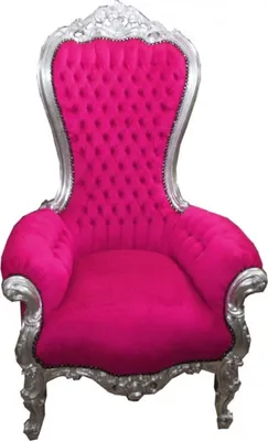 Produktbild von Casa Padrino Barock Thron Sessel Majestic Medium Pink/Silber - Riesensessel - Thron Stuhl Tron