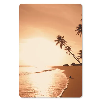 Produktbild von MuchoWow® Mauspad Mousepad Sonnenuntergang - Tropisch - Palme - Strand - Meer 18x27 cm - Mousepads - Maus Mat - Pad - Mausunterlage