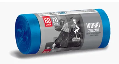 Produktbild von Anna Zaradna Müllsäcke mit Henkeln, LDPE, 60 l, 20 Stück, blau