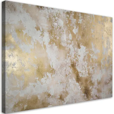 Produktbild von Leinwandbild Goldene Fleckenabstraktion 60x40 Feeby Gold bild für die wand bereit zum aufhängen