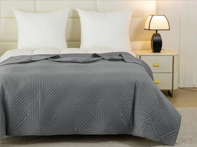 Zdjęcie produktu dla FEBE Narzuta na łóżko 170x200 cm, ciemnoszara, narzuta na sofę, narzuta na kanapę, miękka, z mikrofibry, dekoracja wnętrz, narzuta