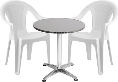 Produktbild von Bistrogarnitur 3-teilig Aluminium - Kunststoff Weiß