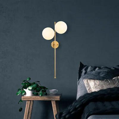 Produktbild von Opviq, Fazli- Fazli FLG, Glänzendes,Gold, Wandleuchten, 32 x 27 x 72 cm, Metallkörper