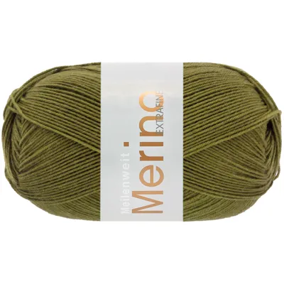 Produktbild von Lana Grossa - Meilenweit 100g Merino Extrafine uni 2451 olivgrün