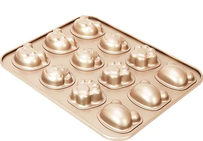 Image de CANDeal Moule à Gâteau en Forme d'Animaux Mignons Avec 12 Creux, Anti-adhésif Singe Ours Et Patte Plaque à Gâteau Pour La Préparation De Nourritures De Fête