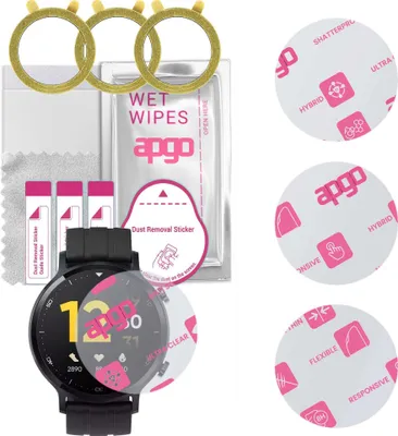 Produktbild von apgo 3 Stück Schutzglas, klar, kompatibel mit Realme Watch S Smartwatch, Hybrid 8H, Ersatz für Hartglas, Displayschutzglas, Bildschirmschutz, Displayschutz, kratzfest