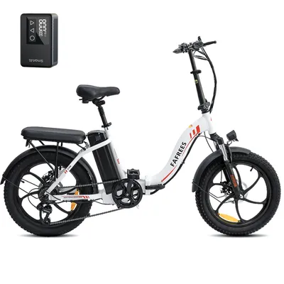 Produktbild von 20 Zoll Elektrofahrrad Klapprad mit MINI Elektrische Luftpumpe Mountainbikes für Erwachsene 15E Klappfahrrad Faltrad Weiss E Bike, E-Bike Klapprad