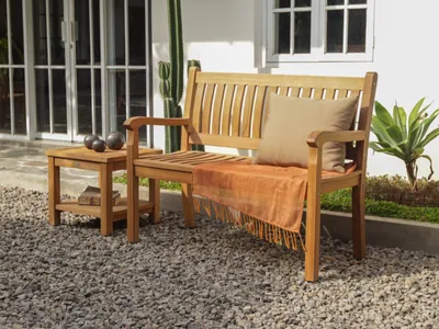 Produktbild von Gartenbank Teakholz 120 cm, 2-Sitzer, Modell Beaufort