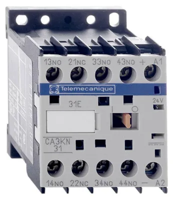 Image de Schneider Electric Contacteur auxiliaire miniature Tesys K 2NO 2NC Bobine 24VDC Bornes à cage, CA3KN22BD