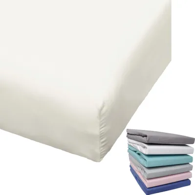 Produktbild von Bierbaum Biber Spannbettlaken Baumwolle 180x200 cm Weiß Grau Blau Rosa Türkis Silber Flieder Grün Taupe Rundgummi, Farbe:Offwhite