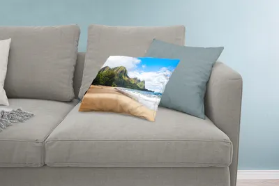 Produktbild von MuchoWow® Zierkissen Sofakissen Wohnzimmer Dekokissen 60x40 cm Strand - Tropisch - Hawaii - Kopfkissen - Polster mit Foto