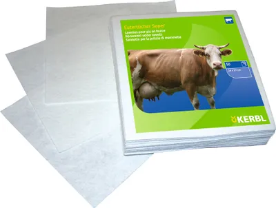 Produktbild von Kerbl Eutertuch Uddero Clean 50 Stück, wiederverwendbar, 34 x 37 cm