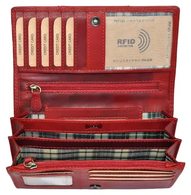 Zdjęcie produktu dla Benthill Portfel damski skórzany vintage z ochroną RFID