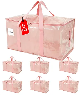 Imagen del producto de Omgoods - Juego de 6 bolsas grandes para mudanzas, con cremallera y asas