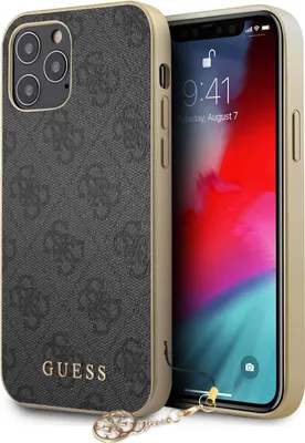 Produktbild von Kolekce Guess 4G Charms - pouzdro pro iPhone 12 / iPhone 12 Pro (šedé)