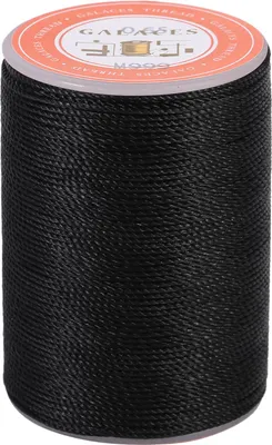Produktbild von 85 m/Rolle 0,65 mm rundes Wachsgarn für Lederhandnäharbeiten und Handarbeiten (schwarz)
