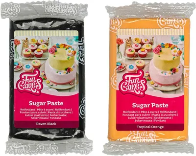 Produktbild von AOS Set | Funcakes Rollfondant 2er Set 500g Halloween Schwarz+Orange