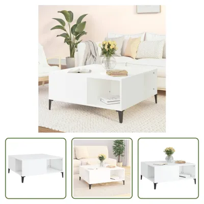 Produktbild von The Living Store Couchtisch Weiß 80x80x36,5 cm Holzwerkstoff