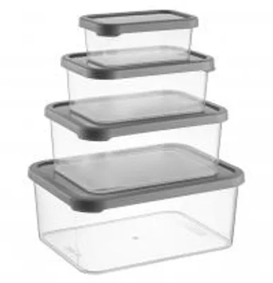 Immagine prodotto di H&H Set 4 Contenitori Easyset Rettangolari Grigio