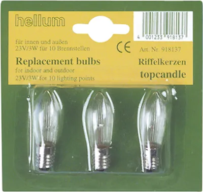 Zdjęcie produktu dla Hellum E10 3W, 3 W, E10, Świeca, Przezroczyste, 23 V, 3 szt.
