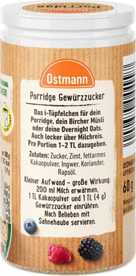 Productafbeelding van Ostmann Havermoutkruidenzoet, smaakervaring, verpakking 60g