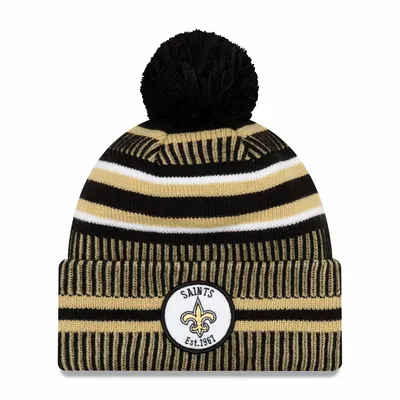 Produktbild von NFL New Orleans Saints Sideline 2019 Bobble Wollmütze cuffed knit hat NewEra