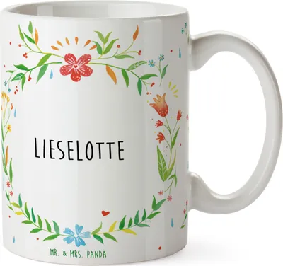 Produktbild von Mr. & Mrs. Panda Kaffeebecher Lieselotte - Geschenk, Becher, schöne tasse, Teetasse, Kaffeetasse, hochwertige