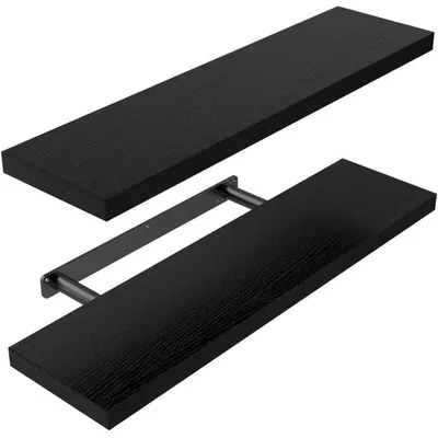 Produktbild von Wandregal Regalbrett schwarz 60cm 2er-Set MDF bis 9kg