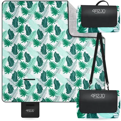 Produktbild von 4FIZJO Picknickdecke 200 x 200 cm, isoliert, wasserabweisend, leicht, für Outdoor, Strand und Garten