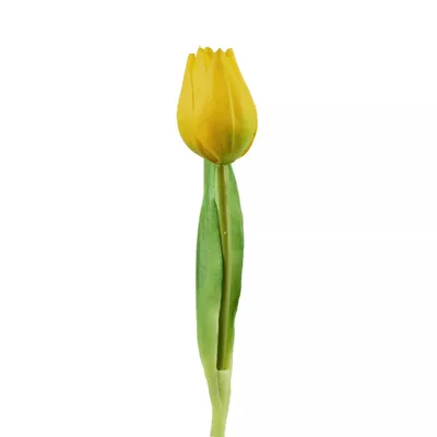Produktbild von 6x Tulpen künstlich mini L19cm Real Touch Kunstblumen gelb Frühling Deko