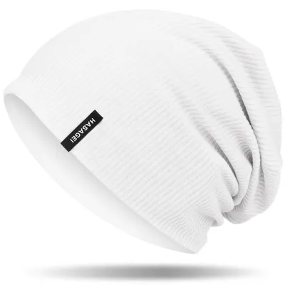 Immagine prodotto di Berretto beanie, ideale per la stagione di transizione, morbido, leggero, alla moda, in cotone, unisex, caldo, bianco