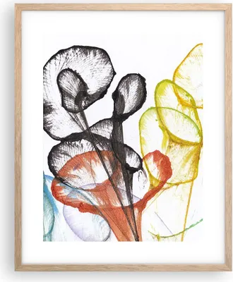 Produktbild von Gerahmtes Poster - Rahmen in heller Eiche - Blumen Abstraktion Surrealismus - 40x50 cm - Wand Bild - Wanddeko - Wandbilder - Kunstposter - Wandposter - Bilderrahmen - Bilder - P2NPA40x50-4444