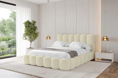 Produktbild von ALTDECOR Polsterbett mit Bettkasten und Lattenrost, Bett mit Kopfteil, Boxbett ohne Matratze, Doppelbett mit Stauraum - LEYA 140x200 Beige