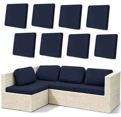 Produktbild von Set aus 8 elastischen Bezügen für Gartenmöbel