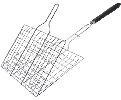 Produktbild von Grillständer für BBQ-Hamburger, verchromter Stahl, 60x35 cm, silber