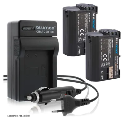 Produktbild von 2x Akku + Lader für Nikon EN-EL15C  A/B/C Z5 Z6 Z7 II D7500 2250 mAh (7,0V)