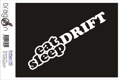 Produktbild von Aufkleber / Autoaufkleber - JDM / Die cut / Auto / OEM - Eat Sleep Drift - 210X50 mm schwarz - Heckscheibe / Heckscheibenaufkleber