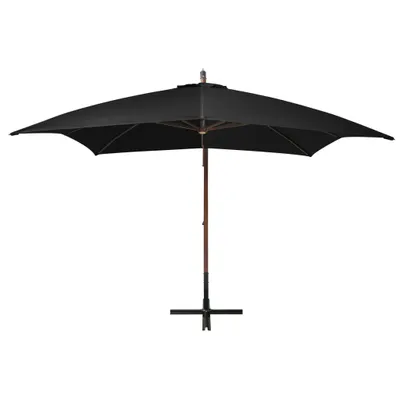 Produktbild von vidaXL Ampelschirm mit Mast Schwarz 3x3 m Massivholz Tanne