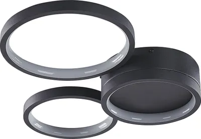 Produktbild von BELIANI LED Deckenleuchte Schwarz Metall und Acryl 3-flammig Rund Flach Warmweiß Modern Unterputz für Wohnzimmer Küche Bad Schlafzimmer Esszimmer Flur